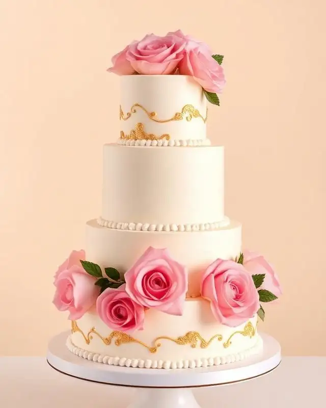 Torta de Boda Elegante - Delicias Elizabeth